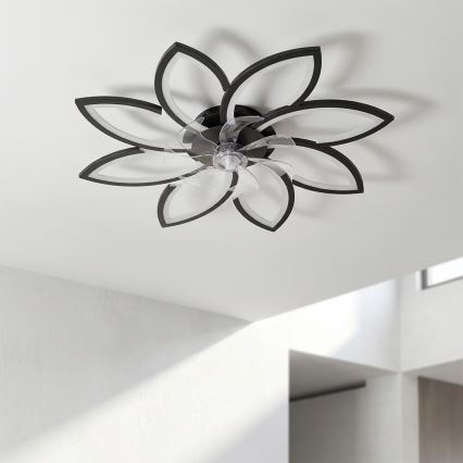 Brilagi - LED prigušiva stropni ventilator LED/43W/230V prečnika 90 cm crni + daljinski upravljač