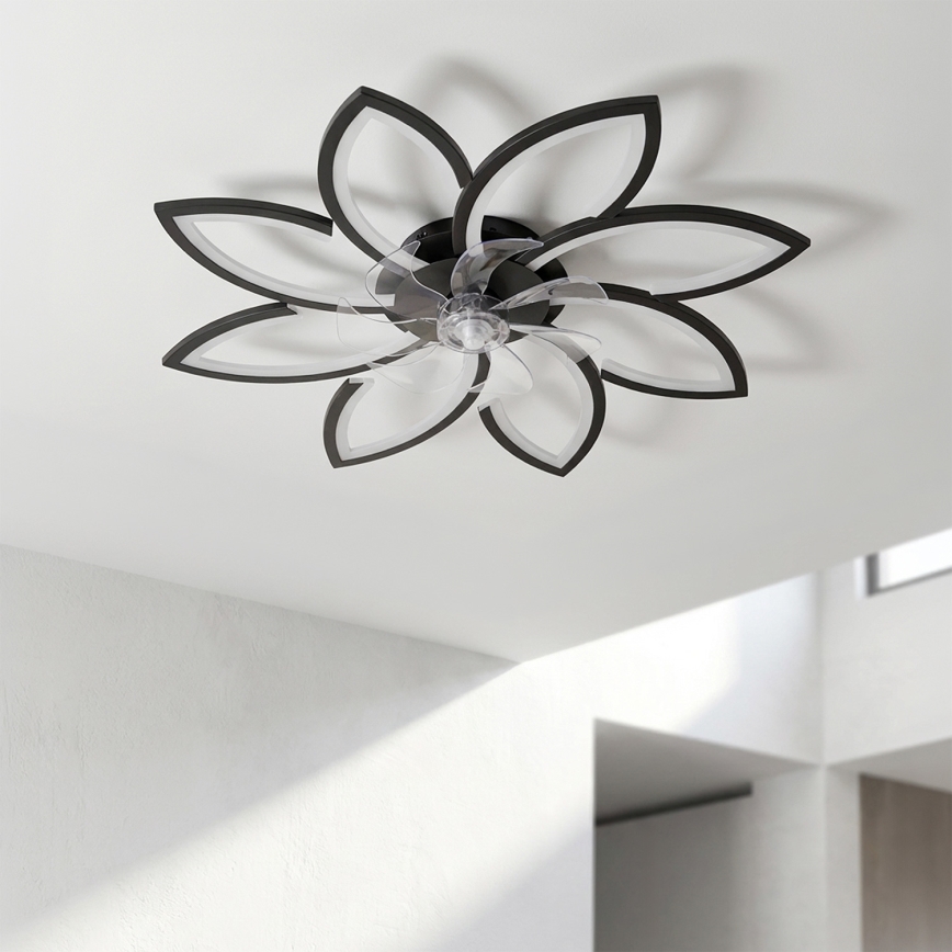 Brilagi - LED prigušiva stropni ventilator LED/43W/230V prečnika 90 cm crni + daljinski upravljač
