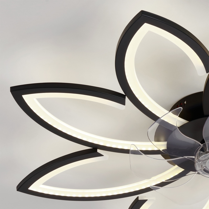 Brilagi - LED prigušiva stropni ventilator LED/43W/230V prečnika 90 cm crni + daljinski upravljač