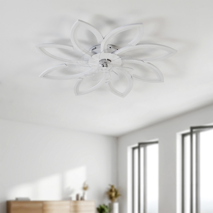 Brilagi - LED prigušiva stropni ventilator LED/43W/230V prečnik 90 cm beo + daljinski upravljač