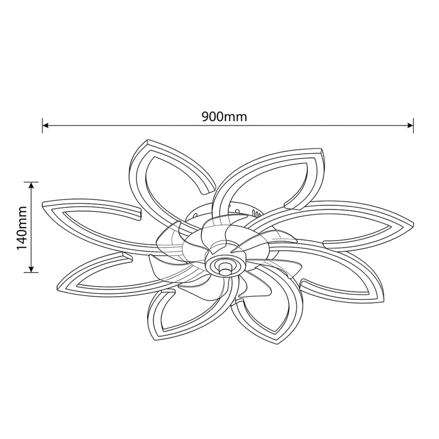 Brilagi - LED prigušiva stropni ventilator LED/43W/230V prečnik 90 cm beo + daljinski upravljač