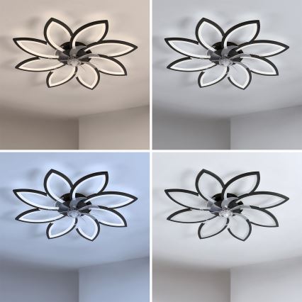 BRILAGI - prigušiva LED plafonski ventilator LED/43W/230V 3000-6500K prečnik 90 cm crna + daljinski upravljač