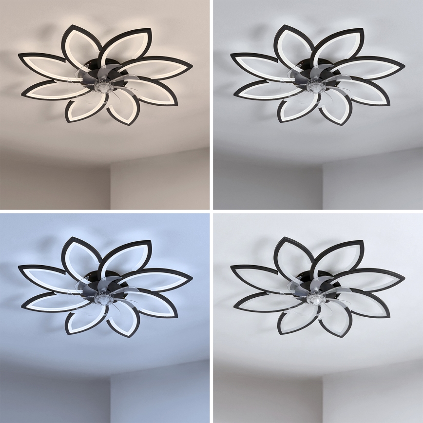 BRILAGI - prigušiva LED plafonski ventilator LED/43W/230V 3000-6500K prečnik 90 cm crna + daljinski upravljač