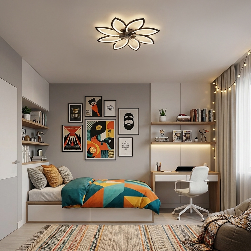 BRILAGI - prigušiva LED plafonski ventilator LED/43W/230V 3000-6500K prečnik 90 cm crna + daljinski upravljač