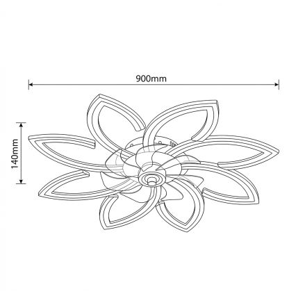 BRILAGI - prigušiva LED plafonski ventilator LED/43W/230V 3000-6500K prečnik 90 cm crna + daljinski upravljač