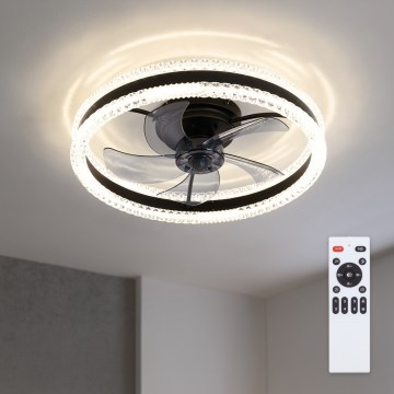Brilagi - LED prigušiva plafonski ventilator LED/62W/230V 3000-6500K prečnik 50 cm crna + daljinski upravljač