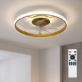 BRILAGI - LED prigušiva plafonski ventilator LED/66W/230V 3000-6500K, prečnik 55 cm, bela/zlatna, sa daljinskim upravljačem
