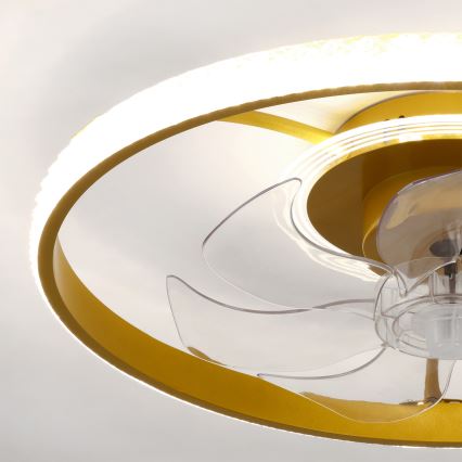Brilagi - LED prigušiva plafonski ventilator LED/66W/230V 3000-6500K, prečnik 55 cm, bela/zlatna, sa daljinskim upravljačem