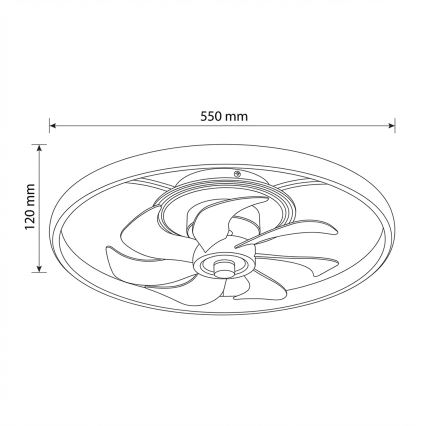 Brilagi - LED prigušiva plafonski ventilator LED/66W/230V 3000-6500K, prečnik 55 cm, bela/zlatna, sa daljinskim upravljačem