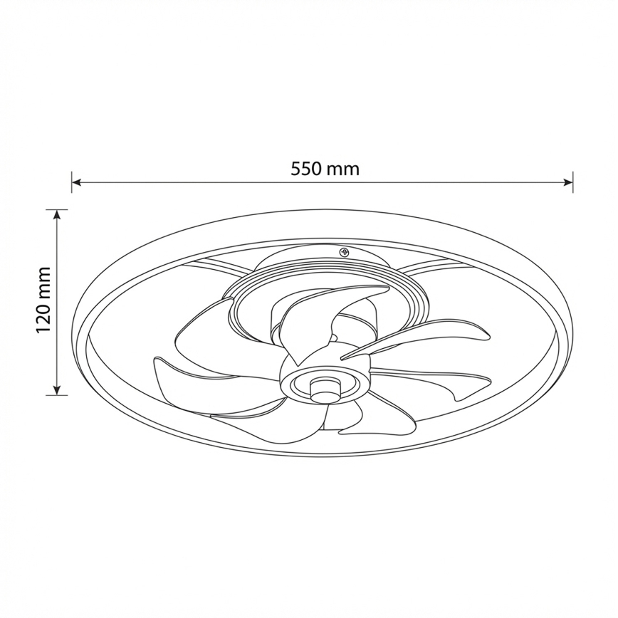 Brilagi - LED prigušiva plafonski ventilator LED/66W/230V 3000-6500K, prečnik 55 cm, bela/zlatna, sa daljinskim upravljačem