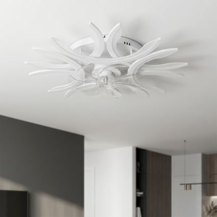 Brilagi - LED prigušiva plafonski ventilator LED/70W/230V Ø 76 cm bela + daljinski upravljač