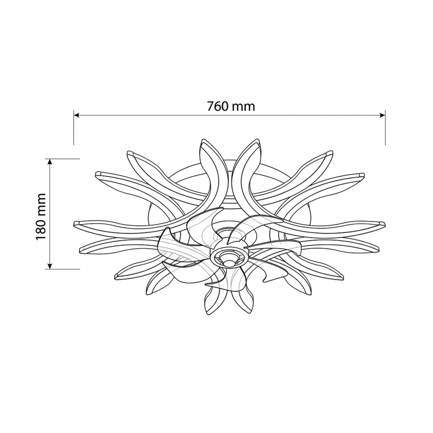 Brilagi - LED prigušiva plafonski ventilator LED/70W/230V Ø 76 cm bela + daljinski upravljač