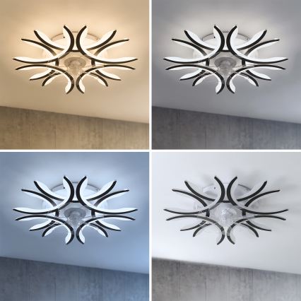 Brilagi - LED prigušiva plafonski ventilator LED/70W/230V 3000-6500K prečnik 76 cm crna + daljinski upravljač