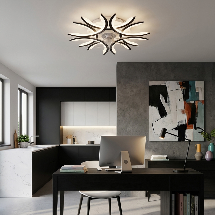 Brilagi - LED prigušiva plafonski ventilator LED/70W/230V 3000-6500K prečnik 76 cm crna + daljinski upravljač