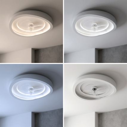 Brilagi - LED prigušiva stropni ventilator LED/80W/230V 3000-6500K prečnik 50 cm bela + daljinski upravljač