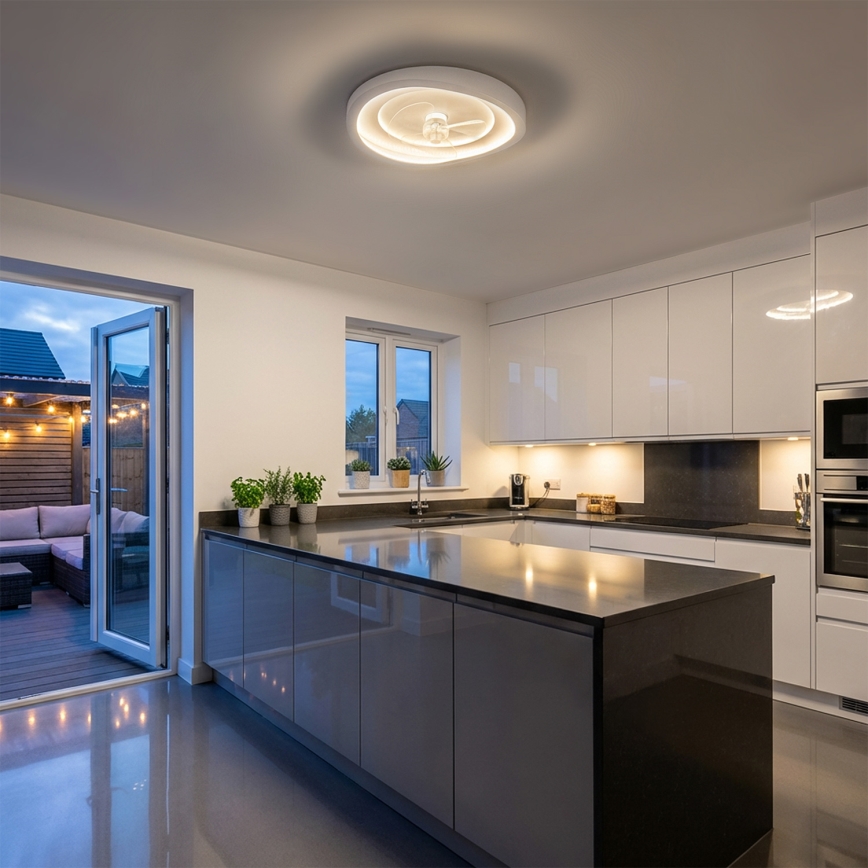 Brilagi - LED prigušiva stropni ventilator LED/80W/230V 3000-6500K prečnik 50 cm bela + daljinski upravljač