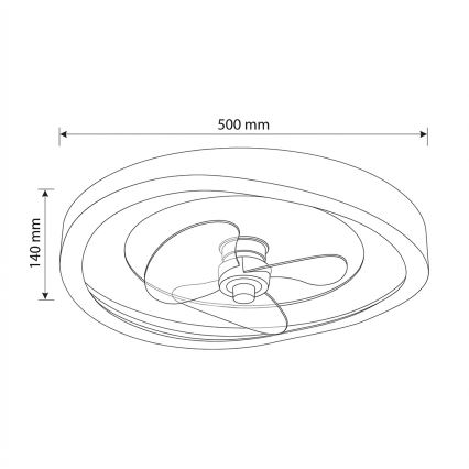 Brilagi - LED prigušiva stropni ventilator LED/80W/230V 3000-6500K prečnik 50 cm bela + daljinski upravljač
