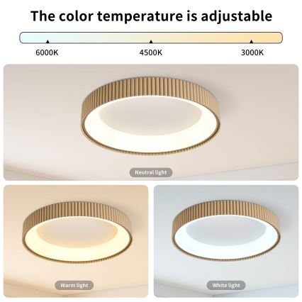 Brilagi - LED prigušiva plafonska lampa FALCON MODERN LED/54W/230V 3000-6500K 60 cm bež + daljinski upravljač