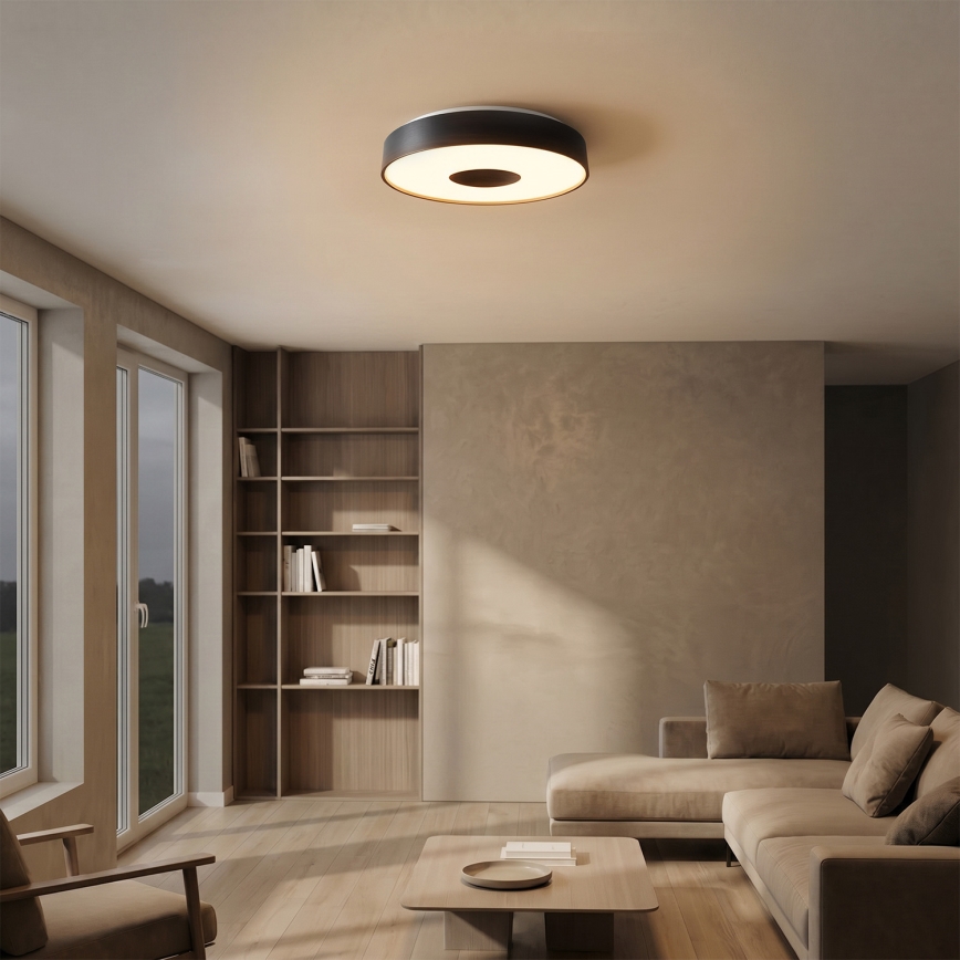 Brilagi - LED prigušiva stropna lampa JAMIS LED/48W/230V 3000-6500K prečnik 39 cm crna + daljinski upravljač