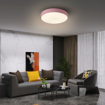 Brilagi - LED prigušiva plafonska svetiljka POOL LED/36W/230V 3000-6000K prečnik 30 cm ružičasta + daljinski upravljač