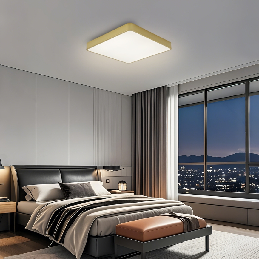 Brilagi - LED prigušiva plafonska svetiljka POOL LED/36W/230V 3000-6000K 40x40 cm zlatna + daljinski upravljač