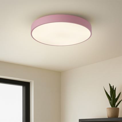 Brilagi - LED prigušiva plafonska svetiljka POOL LED/48W/230V 3000-6000K prečnik 40 cm ružičasta + daljinski upravljač