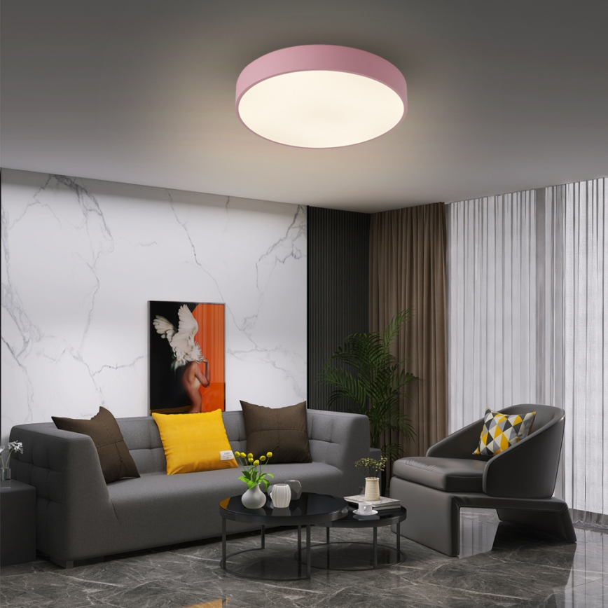 Brilagi - LED prigušiva plafonska svetiljka POOL LED/48W/230V 3000-6000K prečnik 40 cm ružičasta + daljinski upravljač