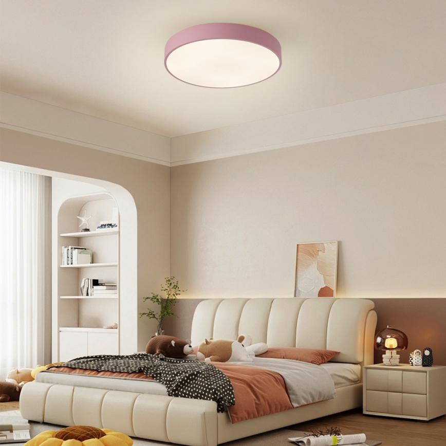 Brilagi - LED prigušiva plafonska svetiljka POOL LED/48W/230V 3000-6000K prečnik 40 cm ružičasta + daljinski upravljač