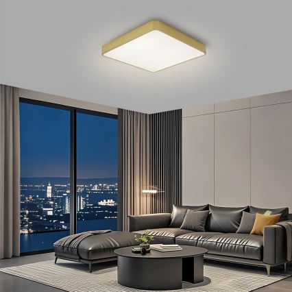 Brilagi - LED prigušiva plafonska svetiljka POOL LED/48W/230V 3000-6000K 50x50 cm zlatna + daljinski upravljač