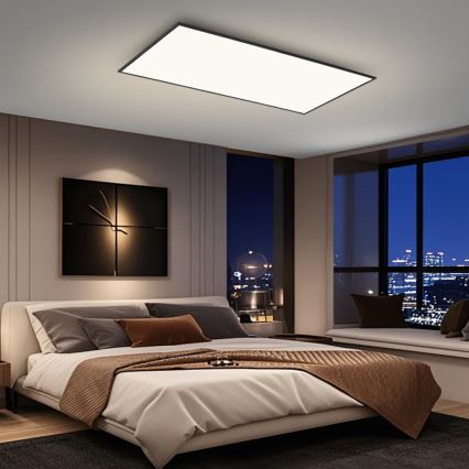 Brilagi - prigušiva LED plafonska svetiljka SLIMFRAME LED/80W/230V 120x60 cm 3000-6000K crna + daljinski upravljač