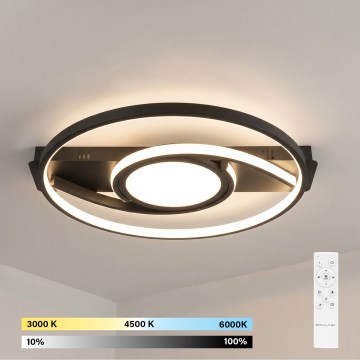 Brilagi - LED prigušiva plafonsko svetlo TWIRL LED/38W/230V 3000-6000K crna + daljinski upravljač