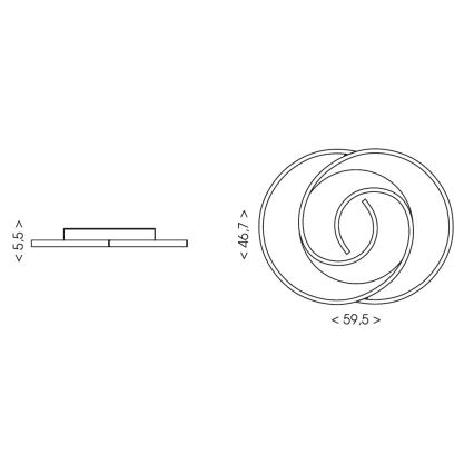 Brilagi - LED prigušiva plafonska svetiljka VELO XL LED/83W/230V 3000-6500K 46,7x59,5 cm + daljinski upravljač