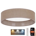Brilagi - LED prigušiva plafonsko svetlo VELVET SMART LED/24W/230V prečnika 45 cm 2700-6500K Wi-Fi Tuya braon + daljinski upravljač