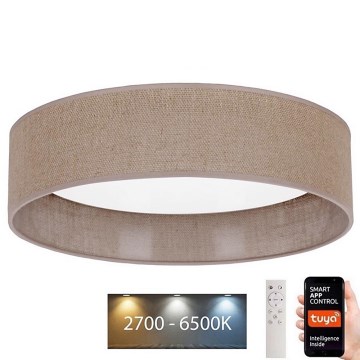 Brilagi - LED prigušiva plafonsko svetlo VELVET SMART LED/24W/230V prečnika 45 cm 2700-6500K Wi-Fi Tuya braon + daljinski upravljač