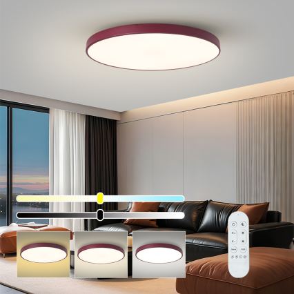 Brilagi - LED prigušiva svetiljka POOL SMART LED/100W/230V pr. 80 cm Wi-Fi Tuya + daljinski upravljač bordo