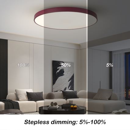 Brilagi - LED prigušiva svetiljka POOL SMART LED/100W/230V pr. 80 cm Wi-Fi Tuya + daljinski upravljač bordo