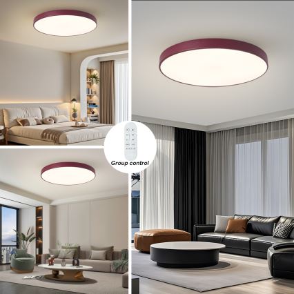 Brilagi - LED prigušiva svetiljka POOL SMART LED/100W/230V pr. 80 cm Wi-Fi Tuya + daljinski upravljač bordo