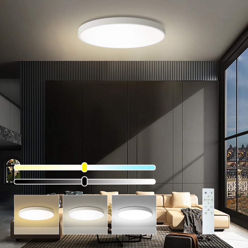 Brilagi - LED prigušiva plafonska svetiljka POOL SMART LED/100W/230V 3000-6000K prečnika 80 cm Wi-Fi Tuya bela + daljinski upravljač