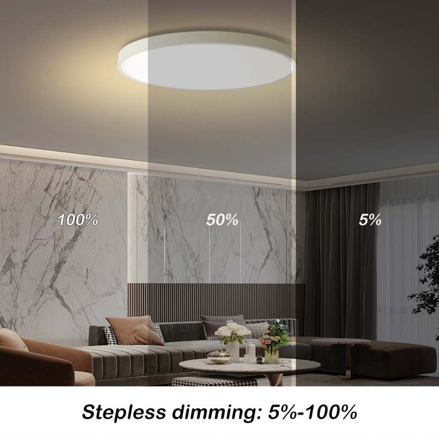 Brilagi - LED prigušiva plafonska svetiljka POOL SMART LED/100W/230V 3000-6000K prečnika 80 cm Wi-Fi Tuya bela + daljinski upravljač