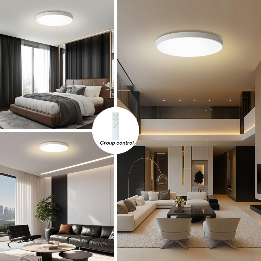 Brilagi - LED prigušiva plafonska svetiljka POOL SMART LED/100W/230V 3000-6000K prečnika 80 cm Wi-Fi Tuya bela + daljinski upravljač