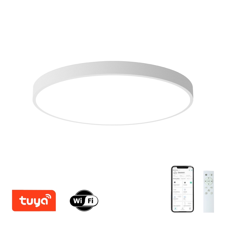 Brilagi - LED prigušiva plafonska svetiljka POOL SMART LED/100W/230V 3000-6000K prečnika 80 cm Wi-Fi Tuya bela + daljinski upravljač