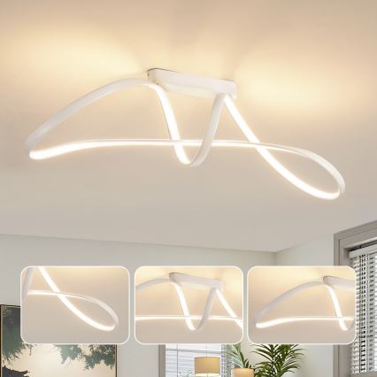 Brilagi - LED prigušiva prislonjena plafonska svetiljka TWISTER LED/60W/230V 3000-6000K bela + daljinski upravljač