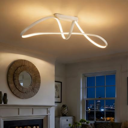 Brilagi - LED prigušiva prislonjena plafonska svetiljka TWISTER LED/60W/230V 3000-6000K bela + daljinski upravljač