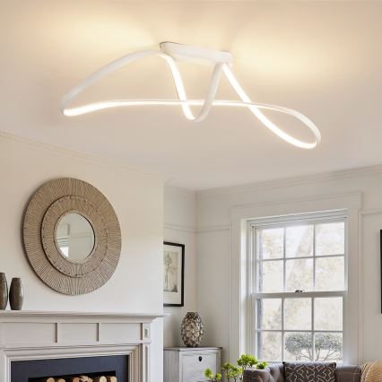 Brilagi - LED prigušiva prislonjena plafonska svetiljka TWISTER LED/60W/230V 3000-6000K bela + daljinski upravljač