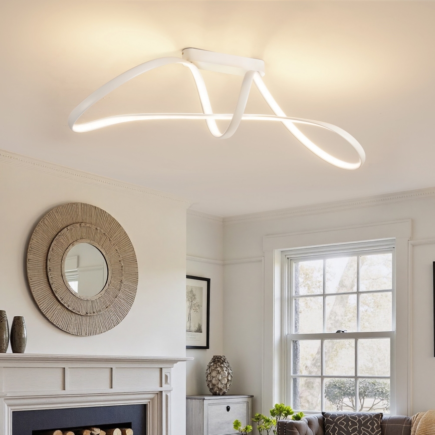 Brilagi - LED prigušiva prislonjena plafonska svetiljka TWISTER LED/60W/230V 3000-6000K bela + daljinski upravljač