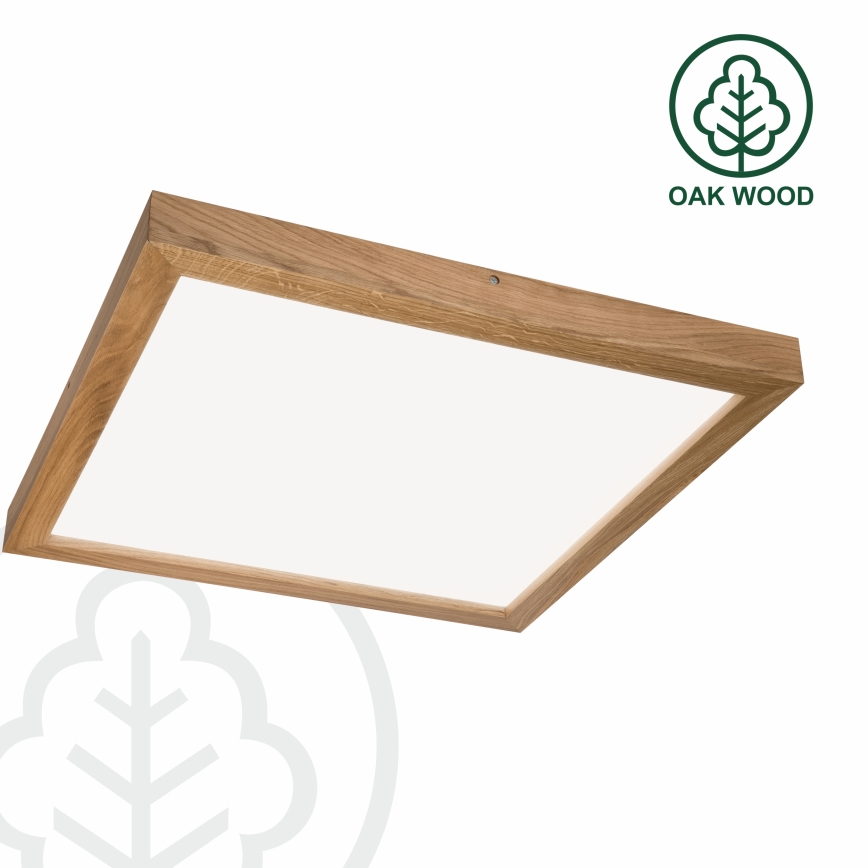 Brilagi - LED prigušiva kupatilska plafonska svetiljka WOODY FRAME LED/50W/230V hrast 60x60 cm 3000-6000K IP44 + daljinski upravljač