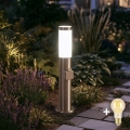 BRILAGI - LED prigušiva spoljašnja lampa sa utičnicom ELIA 1xE27/6W/230V 2700-6500K IP44 Wi-Fi 50 cm mat hrom