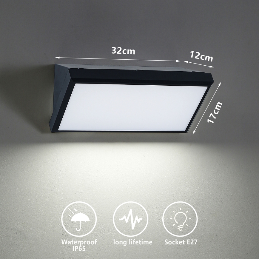 Brilagi - LED prigušiva spoljašnje zidno svetlo TRIANGLE 1xE27/6W/230V 2700-6500K IP65 crna