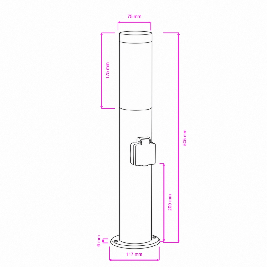 BRILAGI - LED prigušiva spoljna lampa sa utičnicom ELIA 1xE27/6W/230V 2700-6500K IP44 Wi-Fi 50 cm antracit