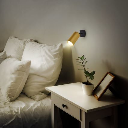 Brilagi - LED RGBW prigušiva spot svetiljka SELE GOLDEN 1xGU10/4,8W/230V 3000K crna/zlatna + daljinski upravljač
